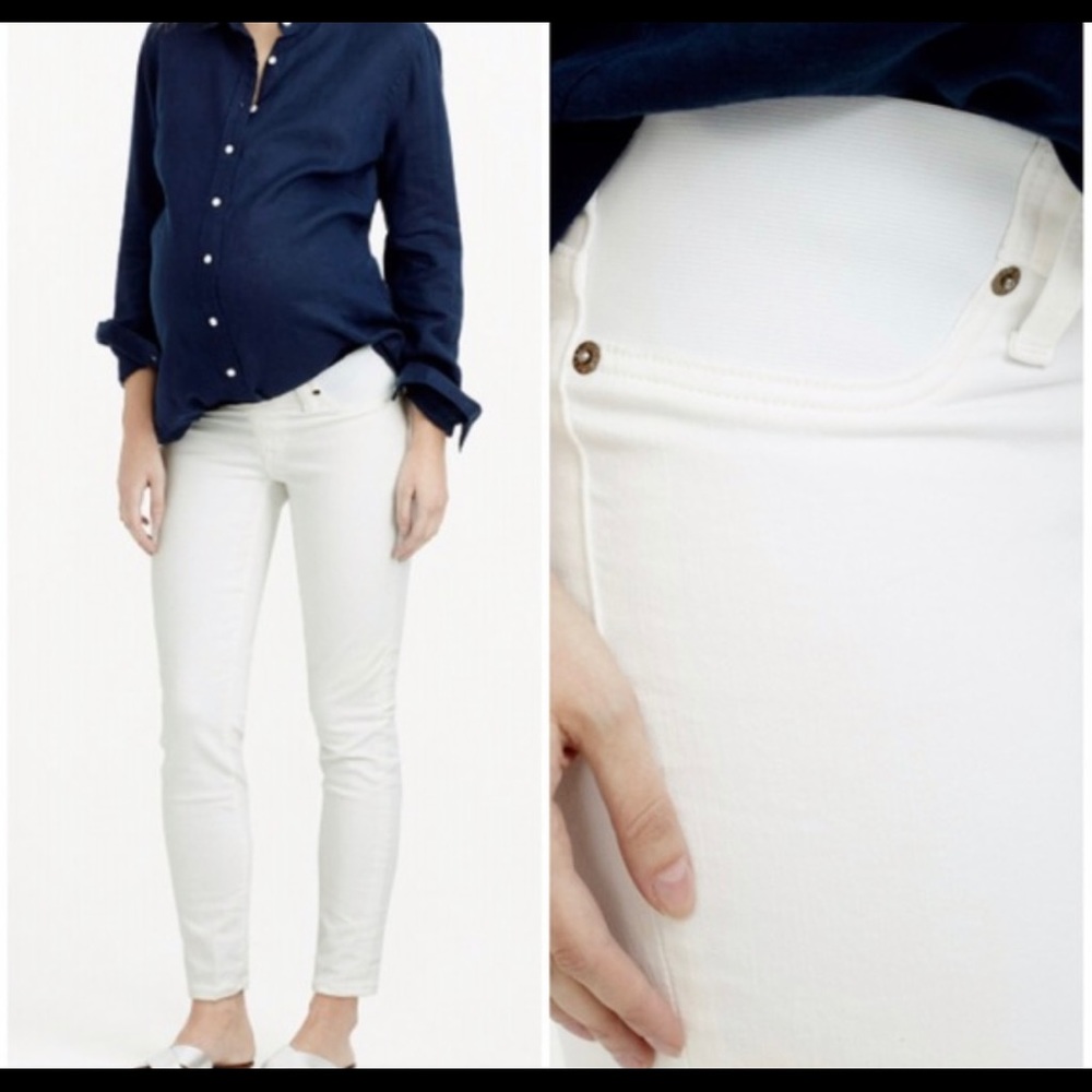 STRETCH MATERNITY TOOTHPICK JEAN IN CHALK